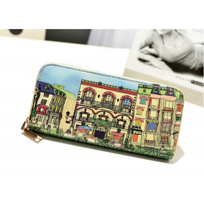 Fashion Women's Wallet With Floral Print and Zipper Design